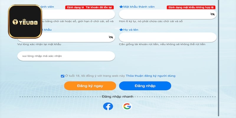 3 bước đăng ký thành công cực nhanh tại Yeu88